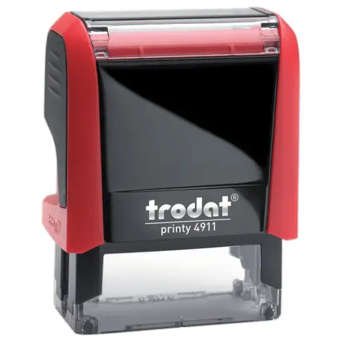 Rode stempel PRINTY 4911 zwarte inkt- 4 regels 