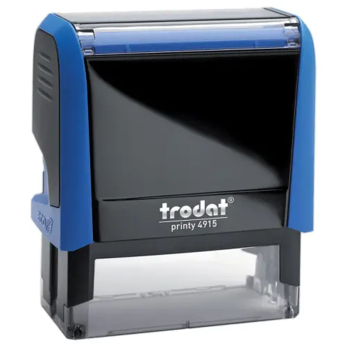 Blauwe stempel PRINTY 4915 zwarte inkt- 7 regels 