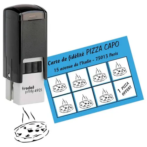 Personaliseerbare stempel Printy 4921 zw. - 12 x 12 mm - maxi 3 lijnen