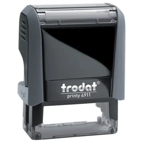 Grijze stempel PRINTY 4911 zwarte inkt- 4 regels