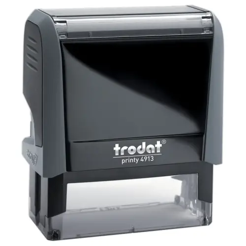 Grijze stempel PRINTY 4913 zwarte inkt- 6 regels 
