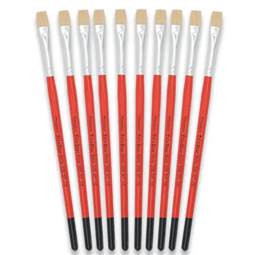 Platte kwast nr. 10 - OZ - van zijde - acryl- en olieverf
