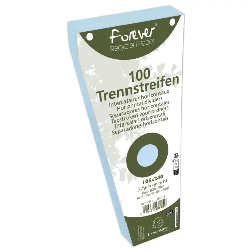 100 Geperforeerde trapeziumvormige verdelers Forever - blauw - EXACOMPTA
