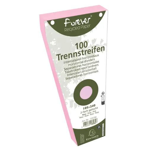 100 Geperforeerde trapeziumvormige verdelers Forever - roze - EXACOMPTA