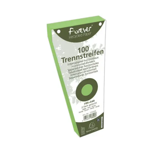 100 Geperforeerde trapeziumvormige verdelers Forever - groen - EXACOMPTA