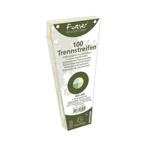100 geperforeerde effen trapeziumvormige scheidingsbladen Forever - assorti