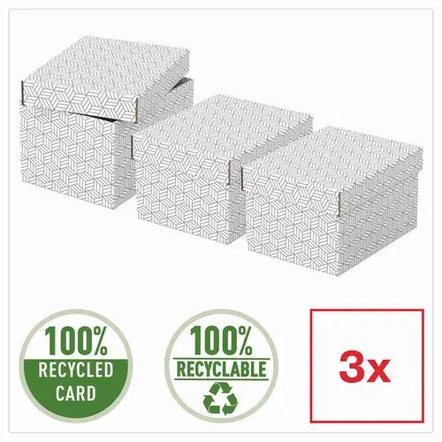 3  Opbergdozen Home - Maat S - Wit - ESSELTE 