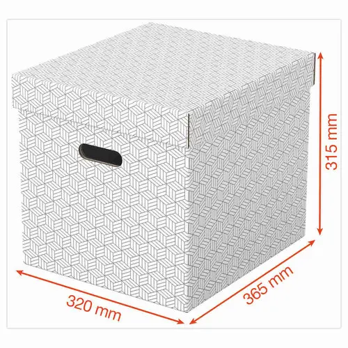 3 Opbergdozen Home - Cube-formaat - Wit - ESSELTE