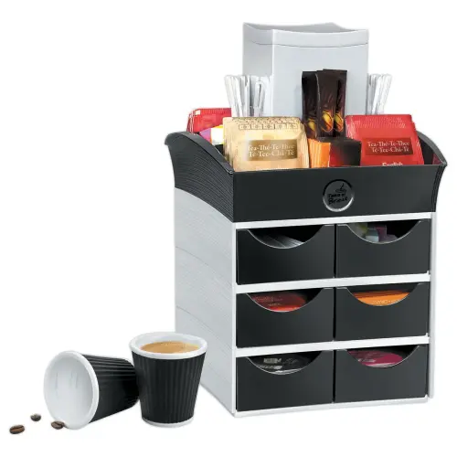 Mini opbergmodule met 6 lades, zwart 
