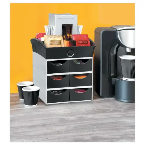 Mini opbergmodule met 6 lades, zwart 