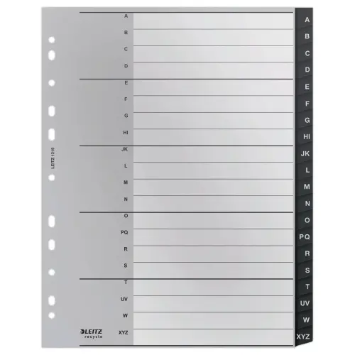 Set tussenbladen A4 extra breed en PP gerecycleerd - 20 alfabetische tabbladen - LEITZ