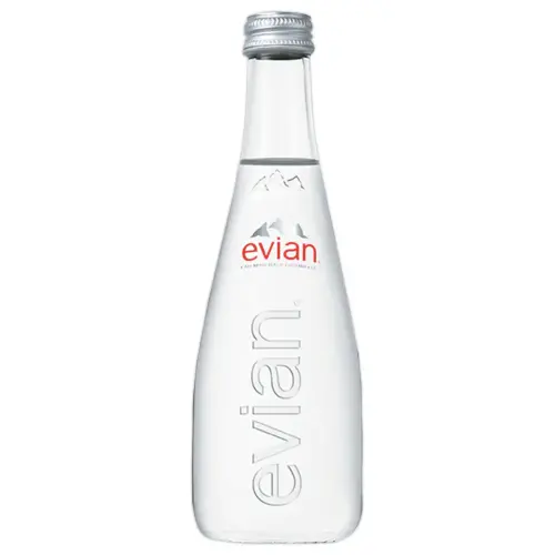 20 Flessen Evian in glas - 33 cl
