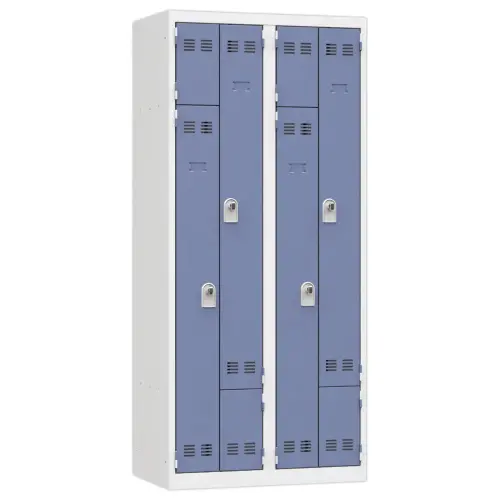 Kledingkast ruimtebesparend L-vormige deur 2 kolommen - 4 gebruikers - Blauw