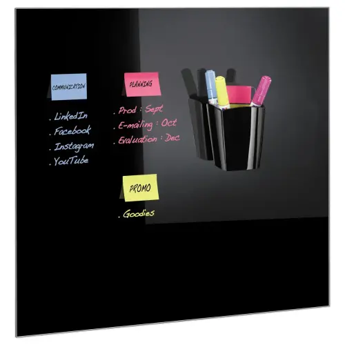 Zwarte magnetische pot voor pennen voor glazen bord
