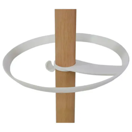 Kapstok - 10 haken + paraplubak - Hout en wit metaal - ALBA