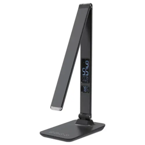 Multifunctionele LED-lamp - USB-poort en digitale display - Antraciet