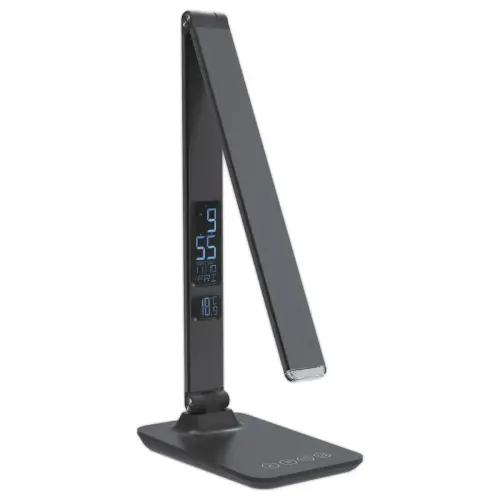 Multifunctionele LED-lamp - USB-poort en digitale display - Antraciet