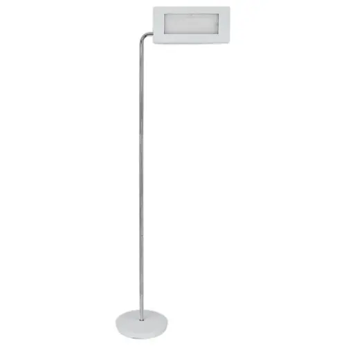 LED staanlamp 25W staal/ABS - omkeerbare en draaibare kop - Wit/chroom 