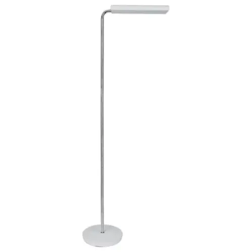 LED staanlamp 25W staal/ABS - omkeerbare en draaibare kop - Wit/chroom 