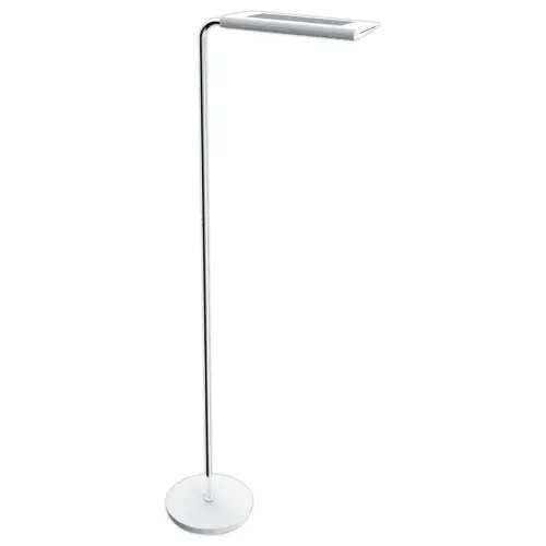 LED staanlamp 25W staal/ABS - omkeerbare en draaibare kop - Wit/chroom 