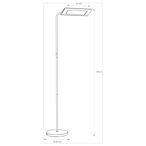 LED staanlamp 25W staal/ABS - omkeerbare en draaibare kop - Wit/chroom 