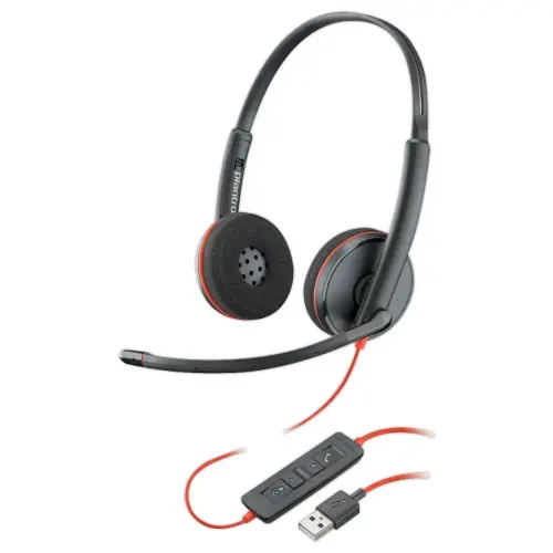 Bedrade headset POLY Blackwire C3220 USB-C - 2 oordoppen 