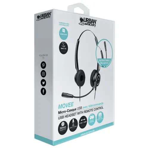 USB Wired Headset MOVEE Urban Factory 