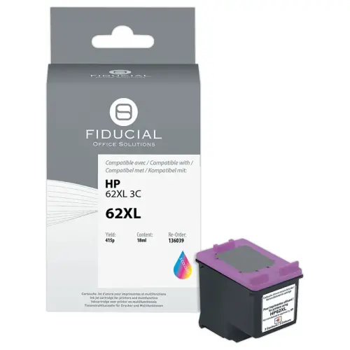 Cartridge Hp 62XL 3 kleuren compatibel FIDUCIAL
