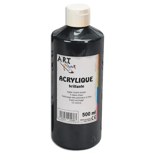 Acryl gouache - ART PLUS - zwart - fles van 500 ml 