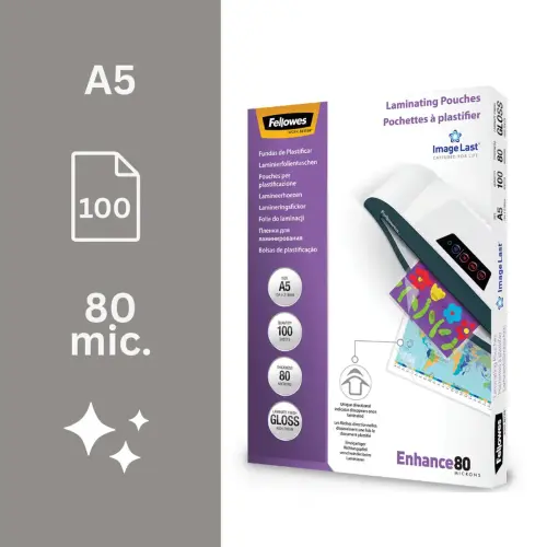 100 Plastificeerhoezen - A5 - FELLOWES