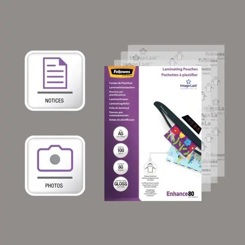 100 Plastificeerhoezen - A5 - FELLOWES