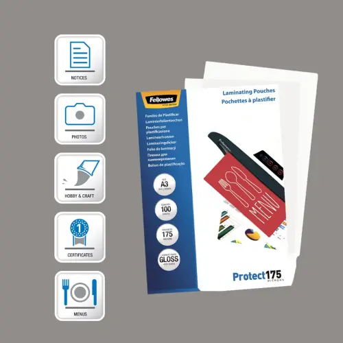 100 Standaardmapjes voor warm plastificerenA3 (29,7 x 42cm) - dikte 2x175µ