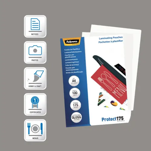 100 Standaardmapjes voor warm plastificerenA4 (21 x 29,7cm) - dikte 2x175µ