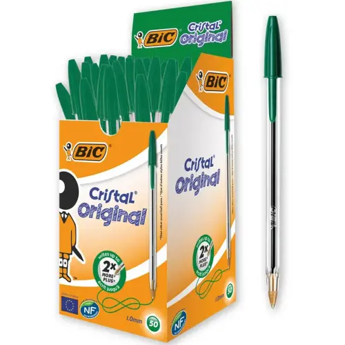 Bic balpen - fijne punt - groen - set van 50