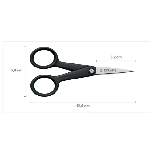 FISKARS ambidextrische scharen 13 cm met scherpe punten, gerecycled / recyclebaar
