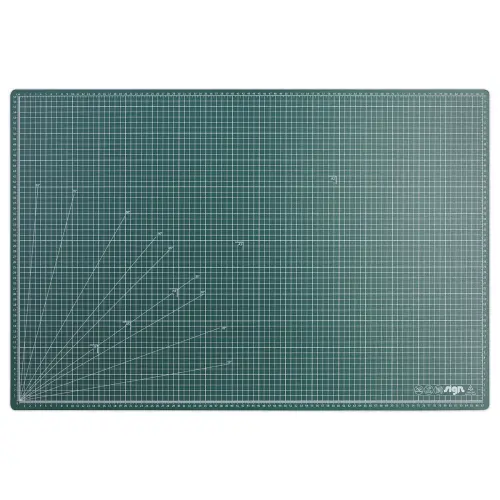 Snijplank 90 x 60 cm met een geruit oppervlak van 5x5 cm - A1 "zonder DEHP"