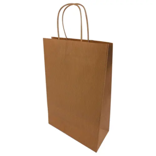 200 Tas met gedraaide handvatten middelgroot: 22 x 33 x 10 cm - Natuurlijk