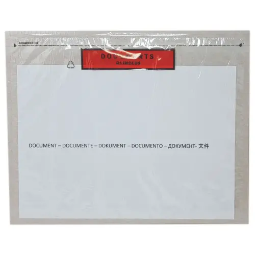 500 Plakhoezen 'DOCUMENTS CI-INCLUS' formaat A4 320x250 mm