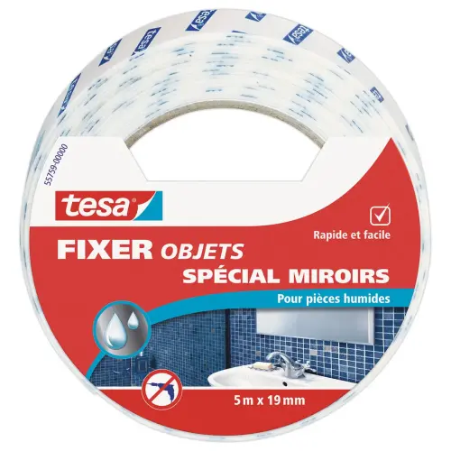 dubbelzijdige tape voor spiegel te bevestigen 5m x 19mm 