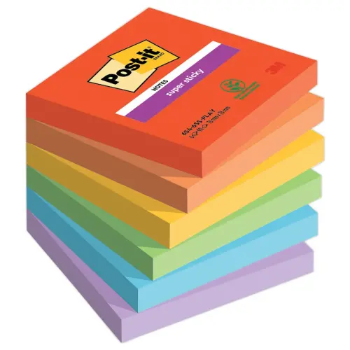 006 Super sticky memoblaadjes Collectie Playful - 76 x 76 mm - 90 blaadjes - POST-IT