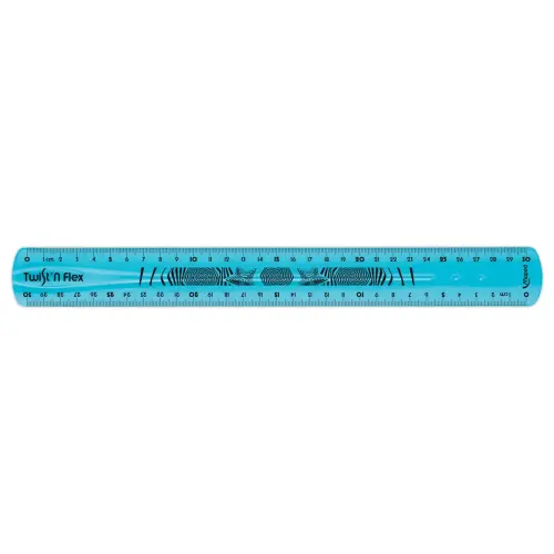 Dubbele vlakke bureauregel van flexibel en duurzaam plastic - 30 cm