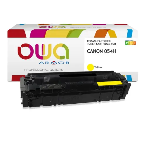 Toner eq. CANON 054H - Hoge capaciteit - Geel - OWA 