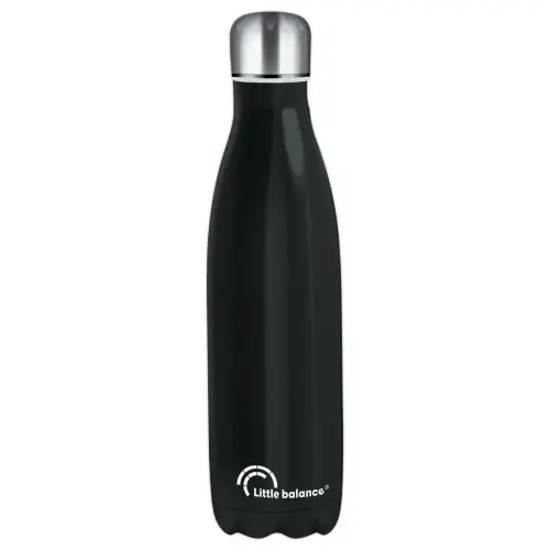 Isothermische roestvrijstalen fles 50 cl, zwarte kleur