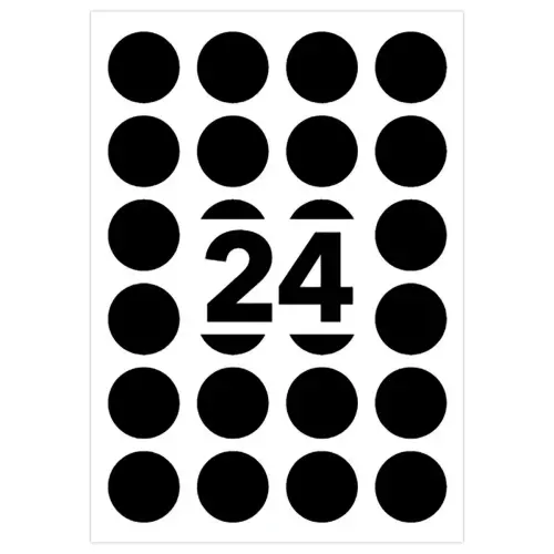 Zakje van 168 zwarte zelfklevende tabletten diameter 15 mm