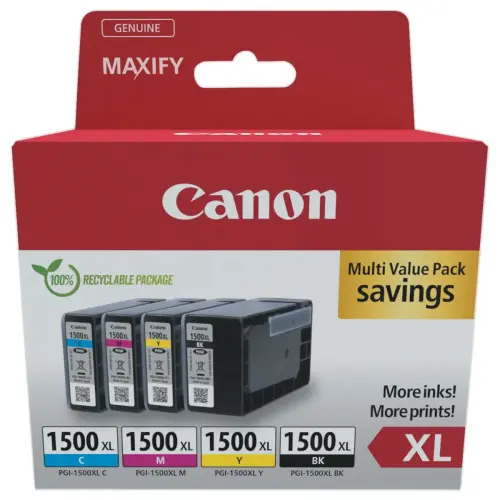 4 Pakket met CANON PGI-1500XL in zwart en kleuren