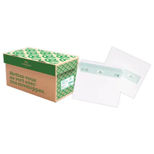200  Witte gerecycleerde C5-enveloppen 80gr/m&sup2; met beschermband venster 45x100 