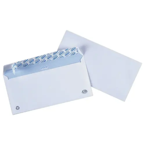 200  Extra witte enveloppen DL 110x220 100 g met beschermband 