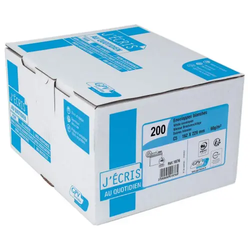 200  Extra witte enveloppen DL 110x220 100 g met beschermband 