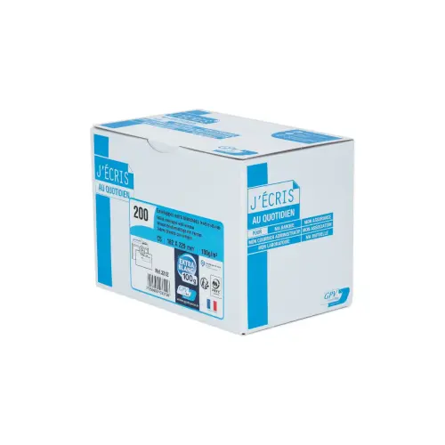 200 Witte C5-enveloppen 100g met venster 45x100mm beschermband