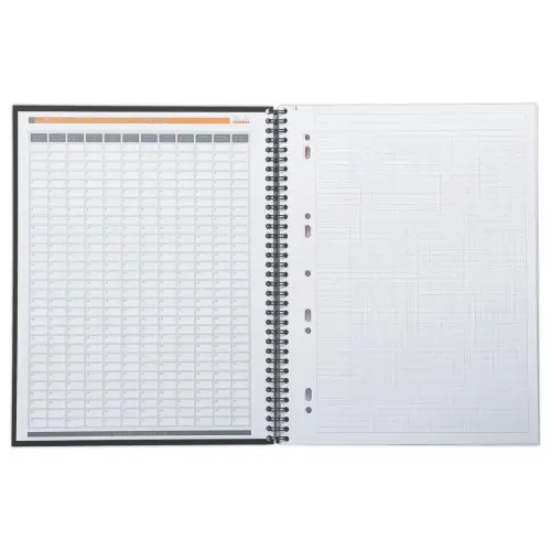 Kartonnen omslag schrift 160 pagina's A4+5x5. Zwart